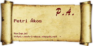 Petri Ákos névjegykártya